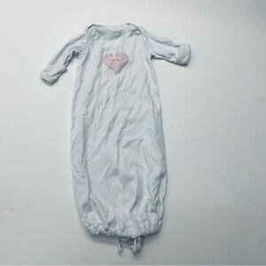 JJ Gown White Pink Gingham Heart Baby Nightgown Pima Cotton Girls NB 0-3 months